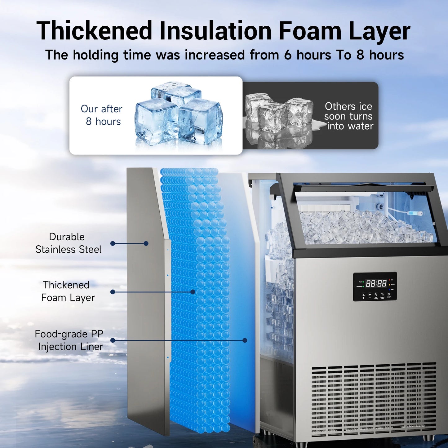 Commercial Ice Maker Machine Stainless Steel