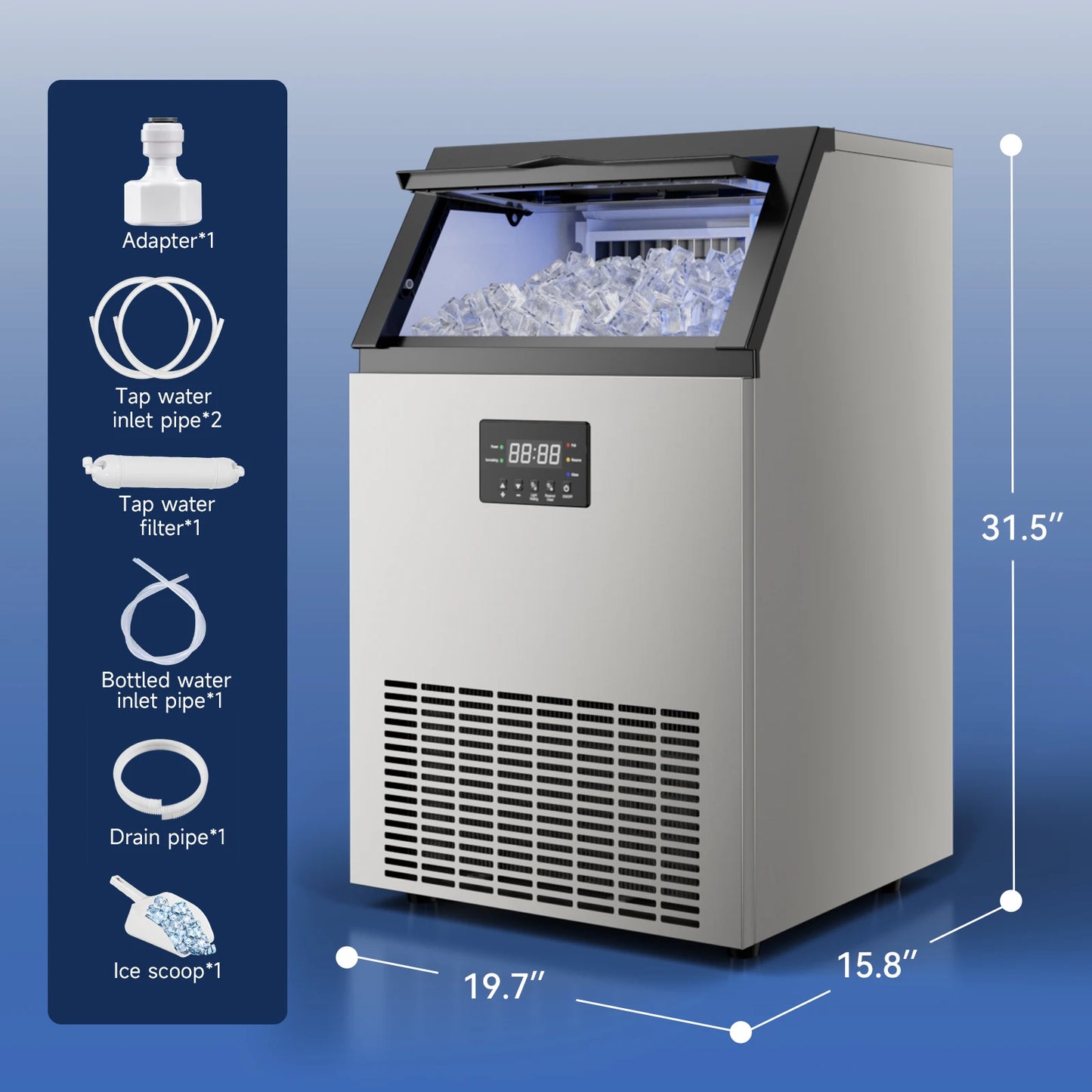 Commercial Ice Maker Machine Stainless Steel