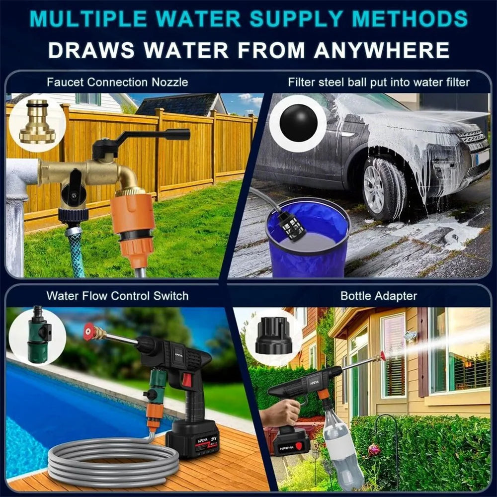 300W 30Bar Cordless High Pressure Car Washer Spray