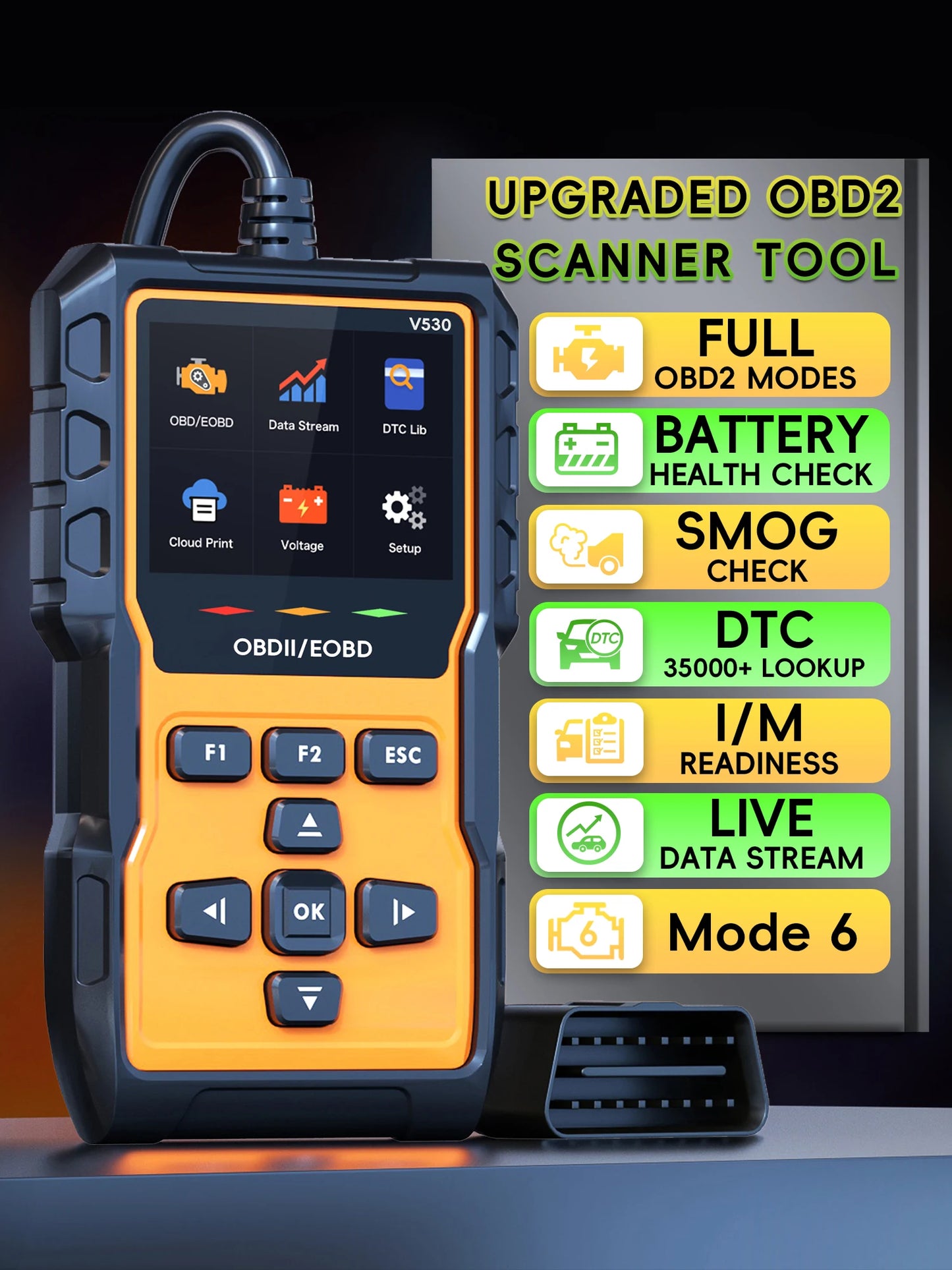 Professional OBD2 Scanner Diagnostic Tool, Check Engine