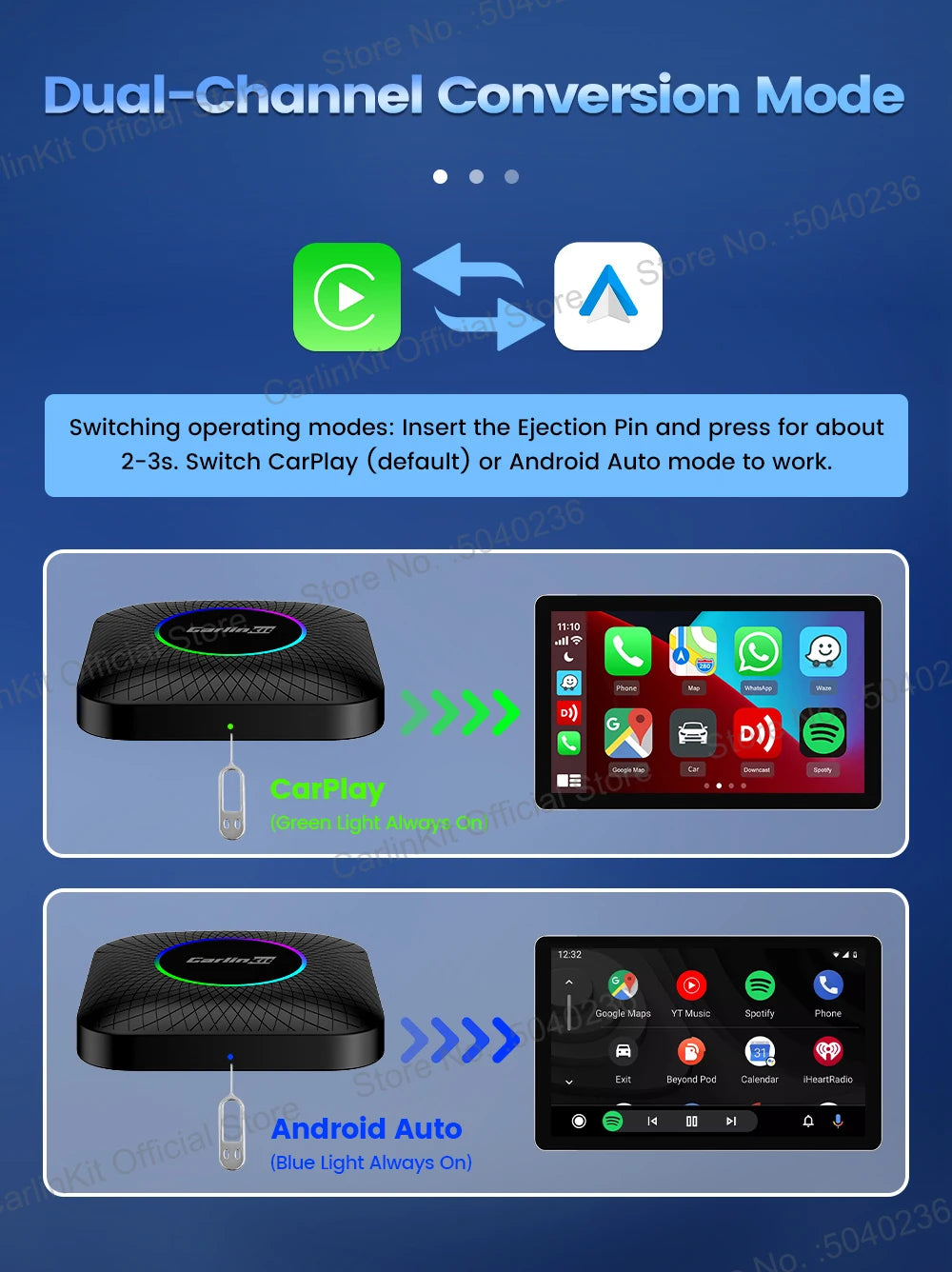 2025 CarlinKit 3 In 1 Android 13 Mini CarPlay Ai Box