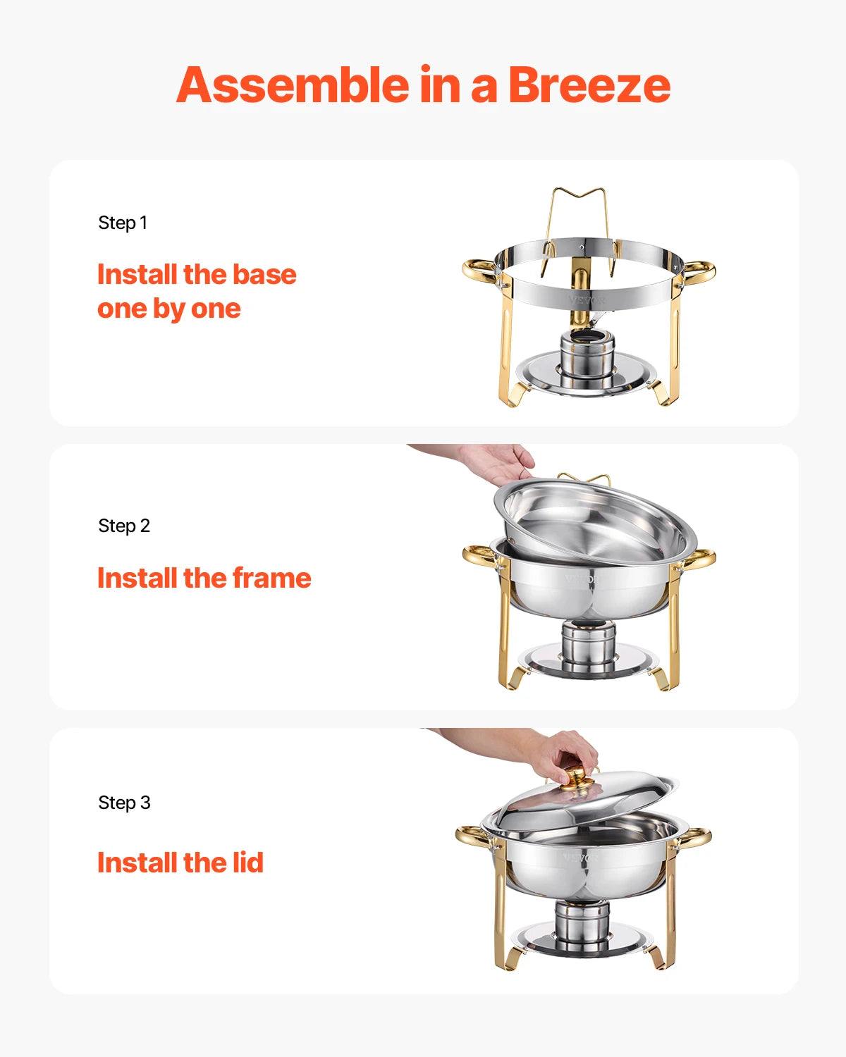 SucceBuy 4 Pack Chafing Dish Buffet Set Stainless