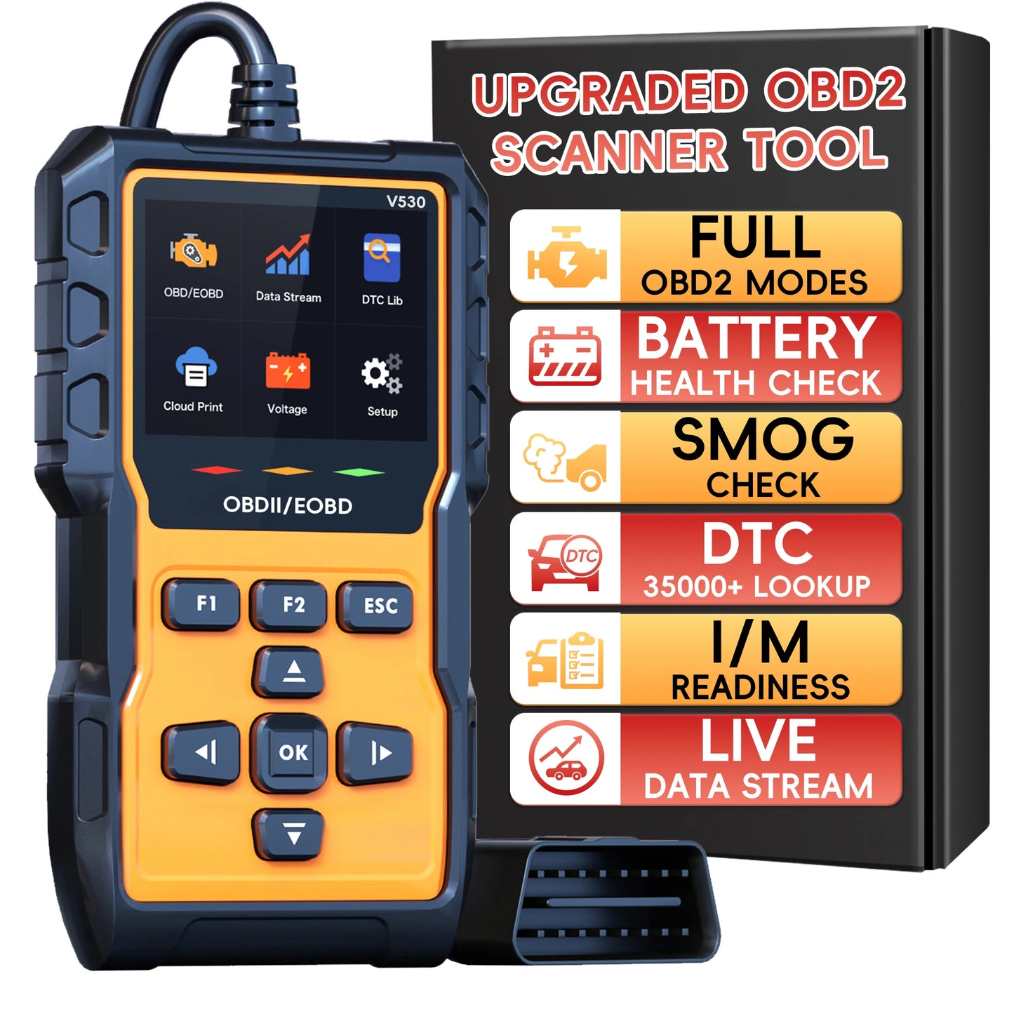 Professional OBD2 Scanner Diagnostic Tool, Check Engine
