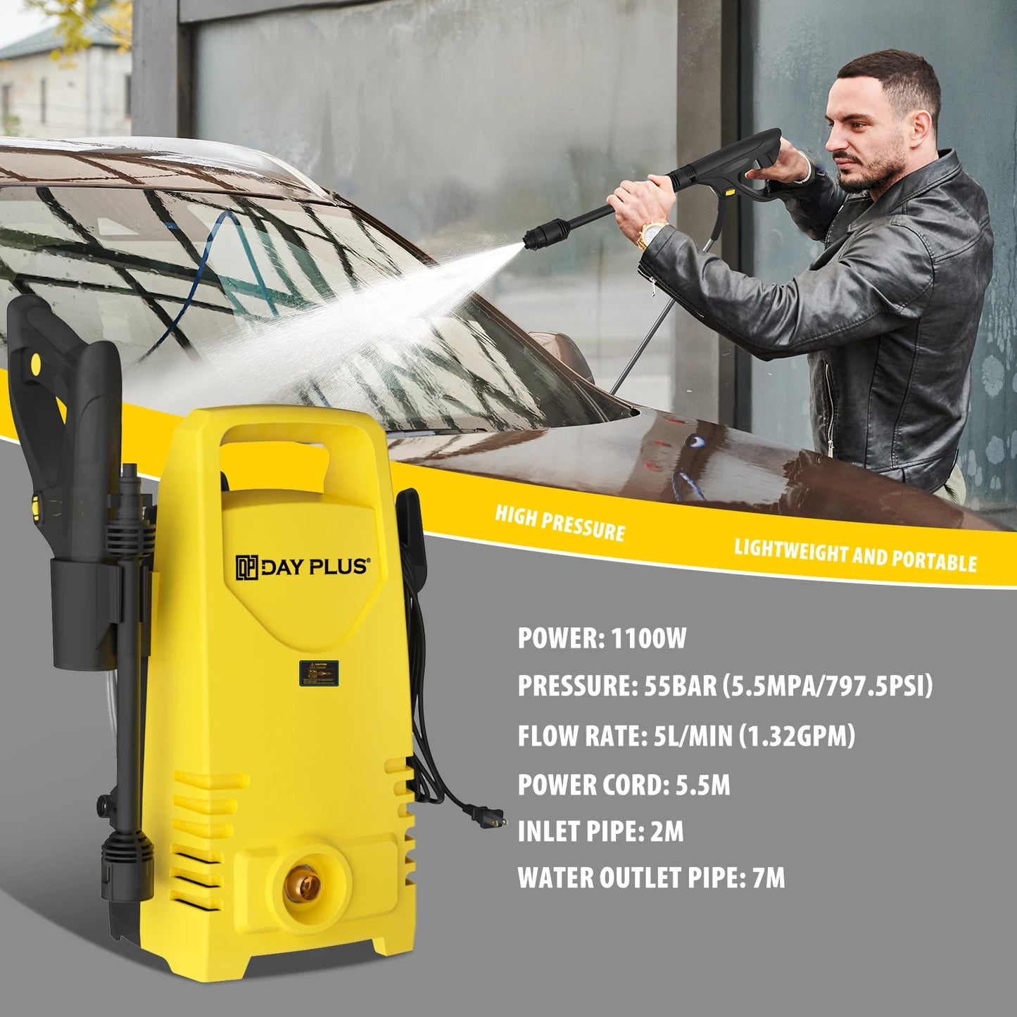 1800W 1.6GPM Electric Power Washer with 3-in-1 Nozzle