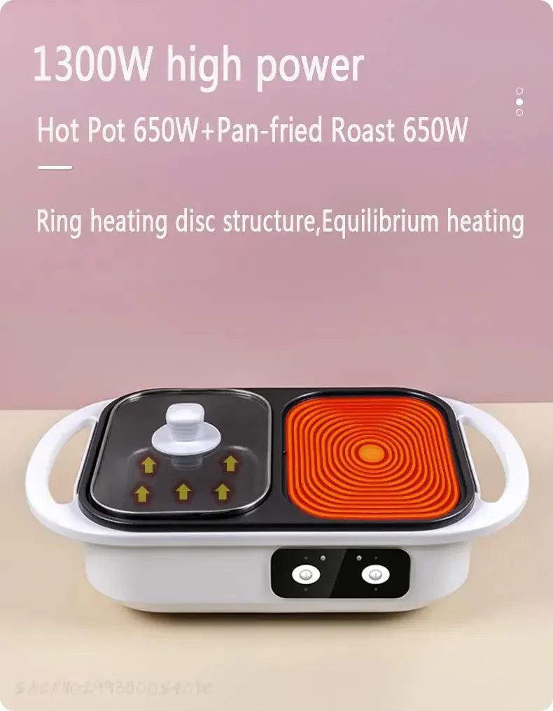 2 in 1 Electric Multi Cooker Shabu Pot and Griddle