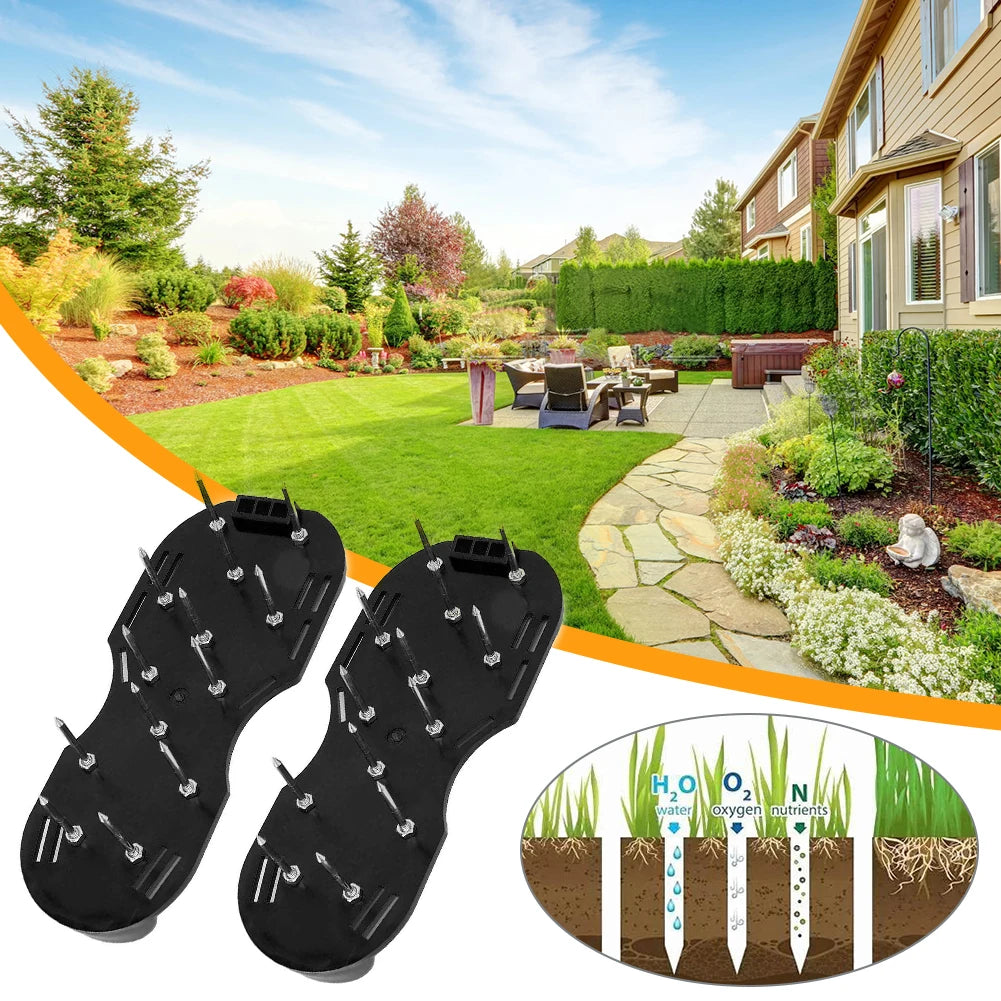 2pcs Universal Lawn Aerator Shoes with Adjustable Strap