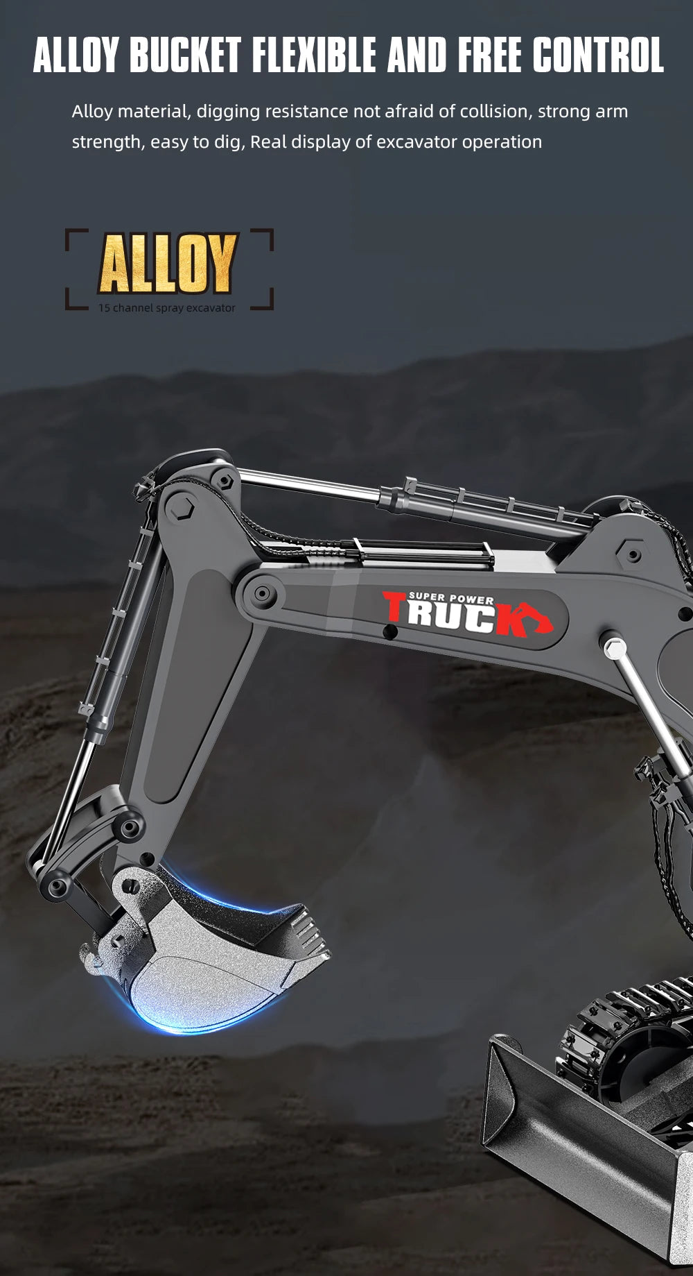 RC Spray Excavator Truck Simulation Sound Led