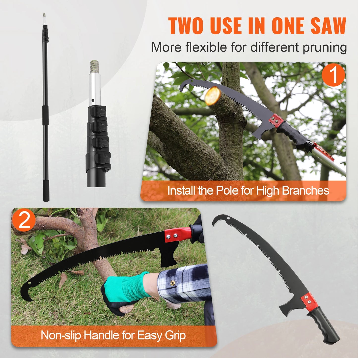 SucceBuy Manual Pole Saw Extendable Tree Pruner