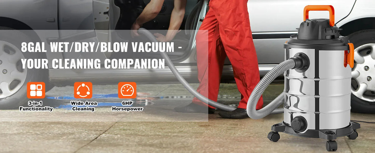 SucceBuy Stainless Steel Wet Dry Shop Vacuum