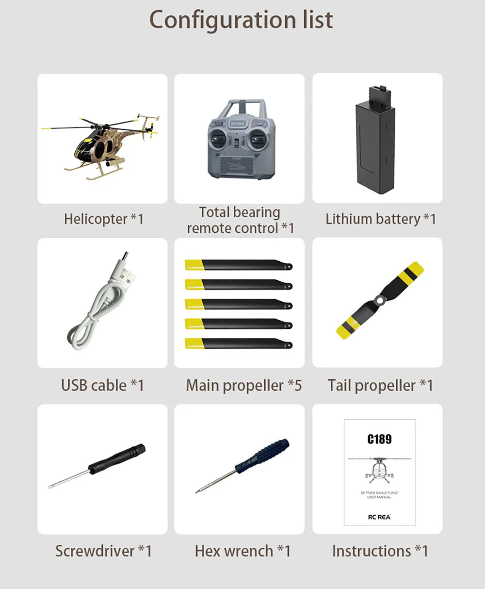 RC Fixed Height Single Blade Flybarless Helicopter