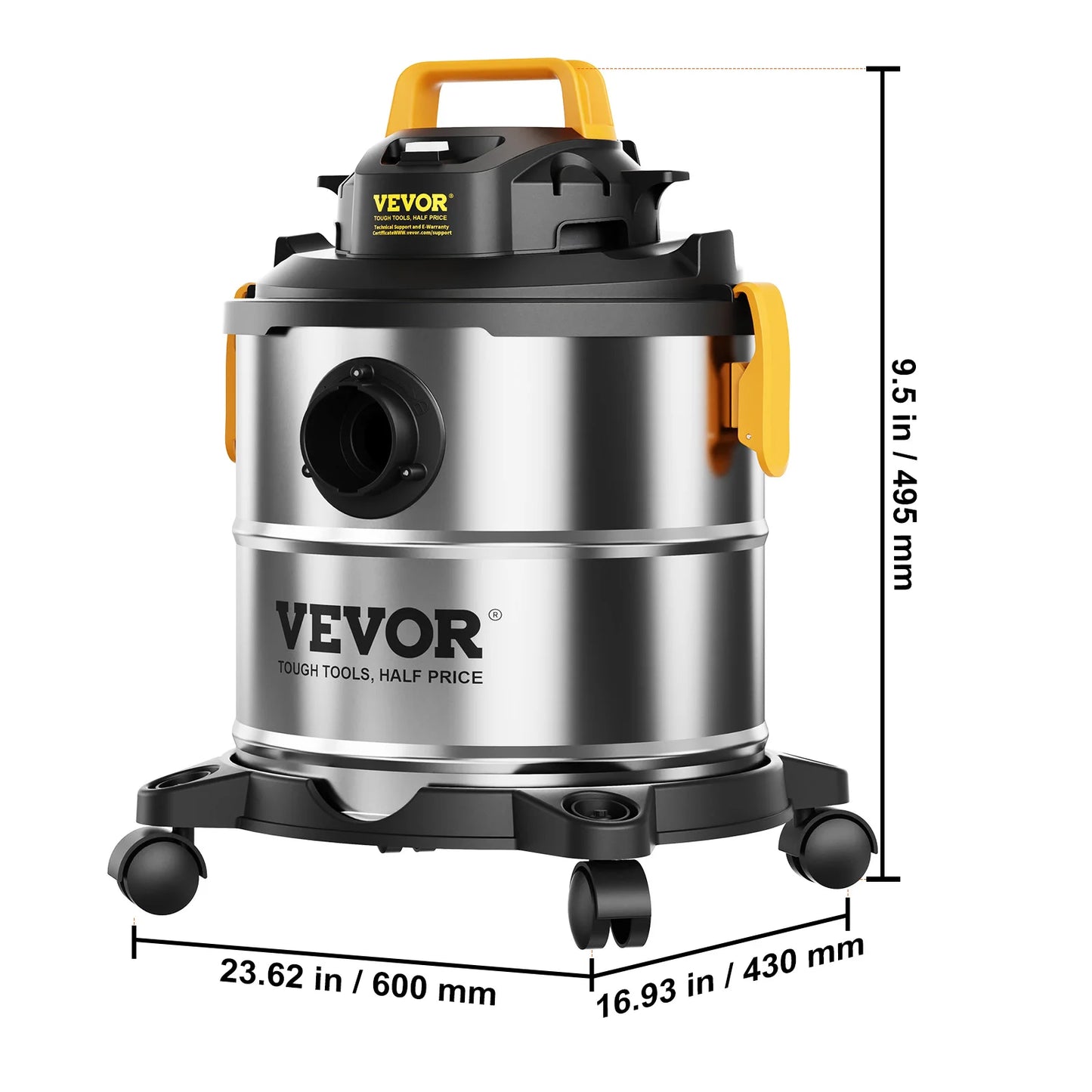 SucceBuy Stainless Steel Wet Dry Shop Vacuum