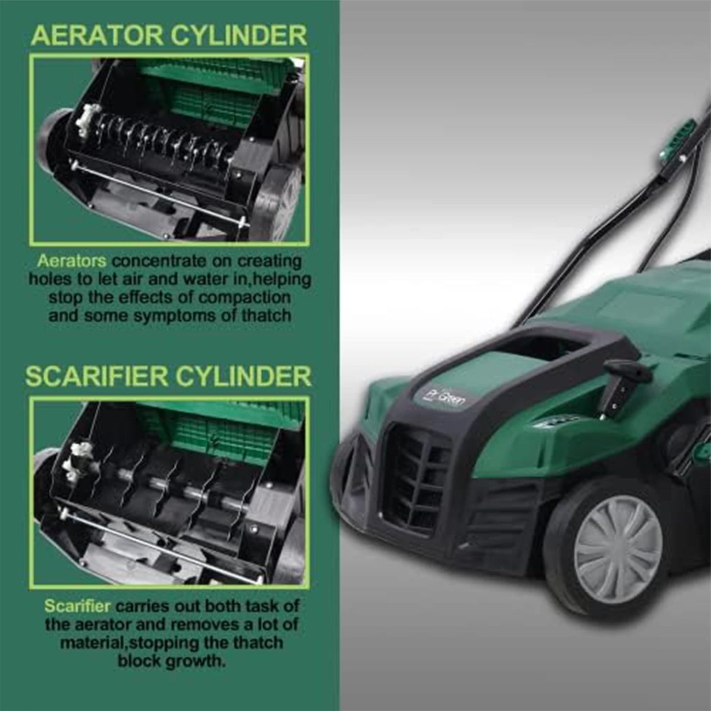 2-in-1 Electric Garden Scarifier & Dethatche
