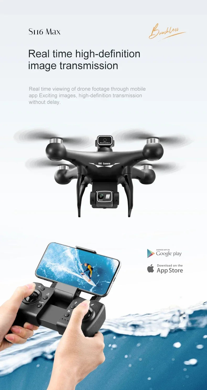 MAX Drone Professional 3 Batteries 8K Dual Camera Optica