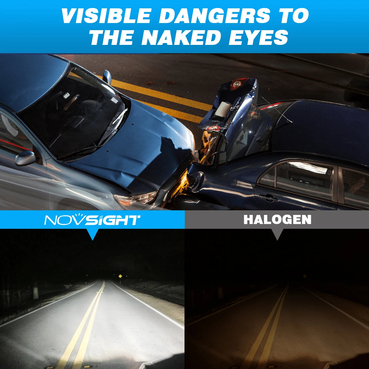 NOVSIGHT LED Headlight Bulbs 2PCS 9005 2PCS H11
