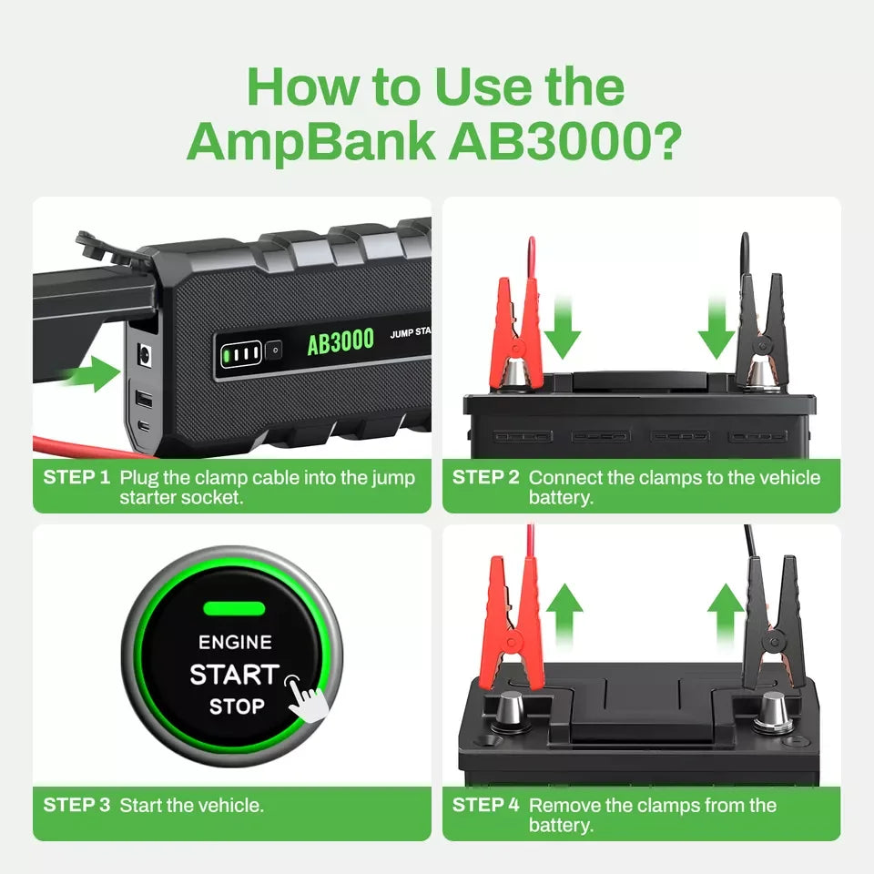 AMPBANK AB3000 12V Car Jump Starter Battery