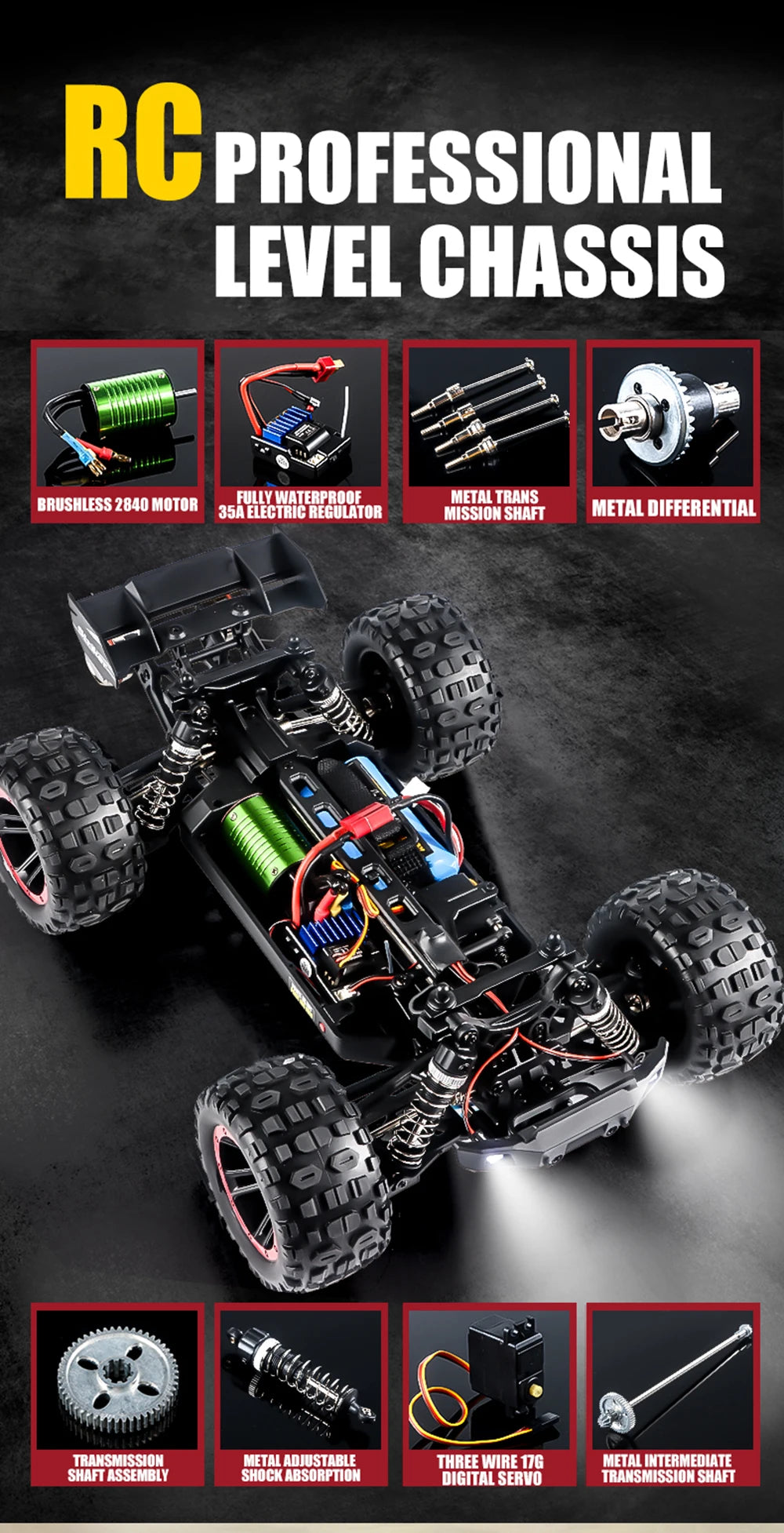 4WD RC Brushless High Speed Drift Monster