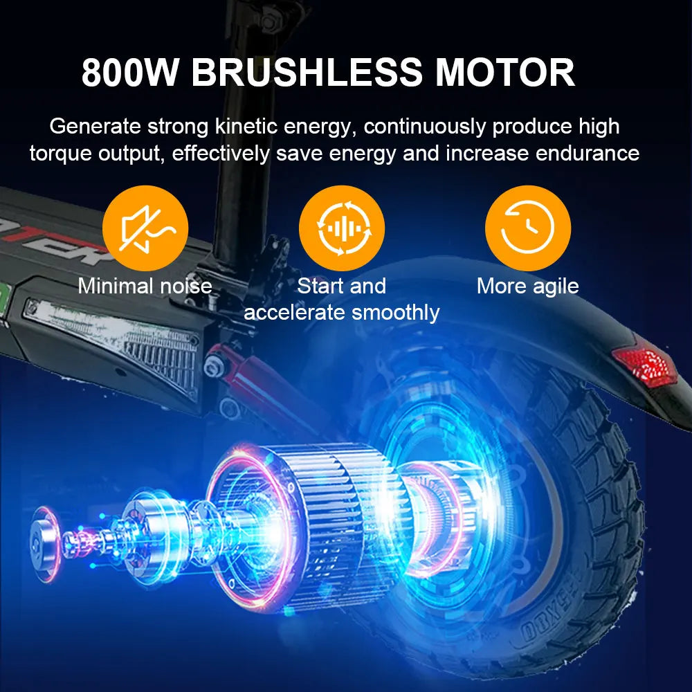 800W Powerful Electric Kick Scooter Anti-skid