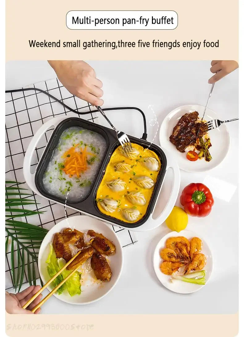 2 in 1 Electric Multi Cooker Shabu Pot and Griddle
