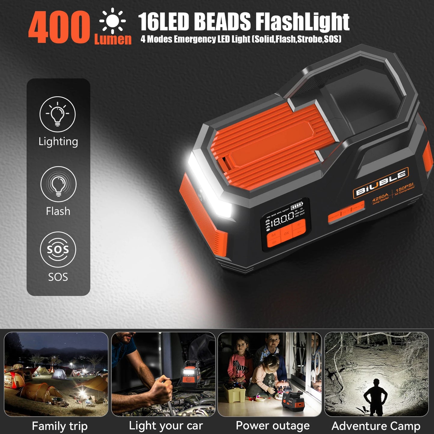 26800mAh Car Jump Starter Power Bank Portable