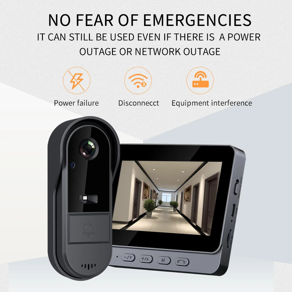 WiFi wireless smart video doorbell, Two-way outdoor