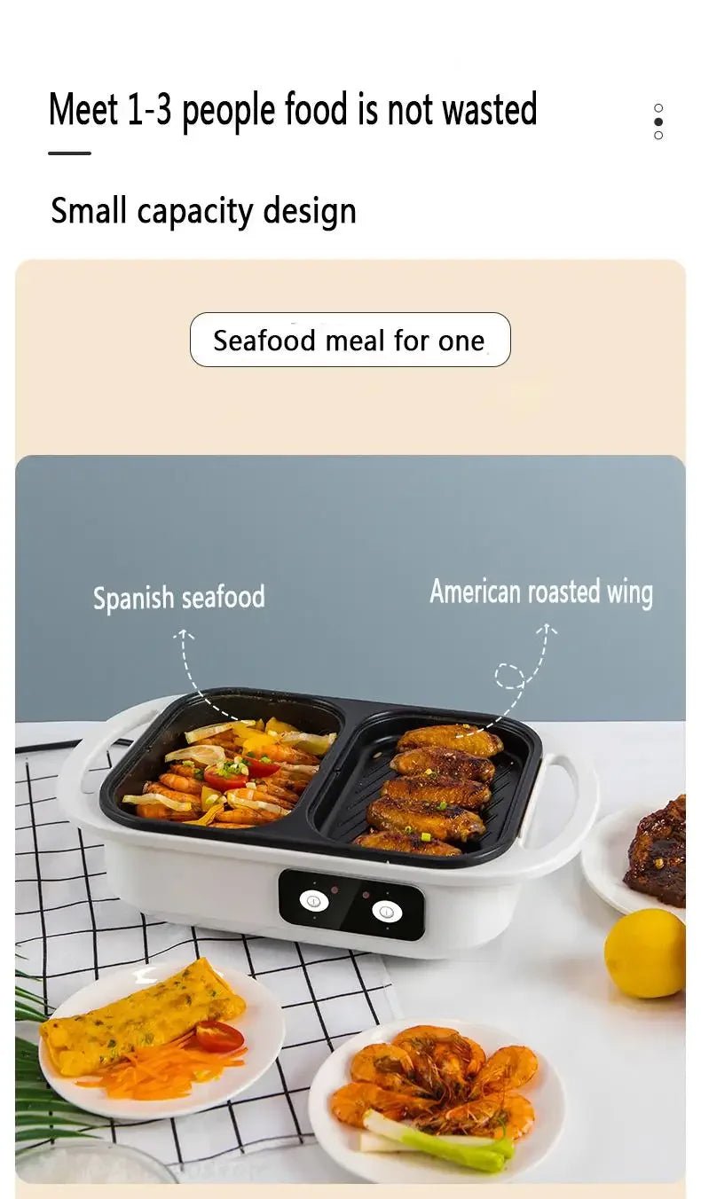 2 in 1 Electric Multi Cooker Shabu Pot and Griddle