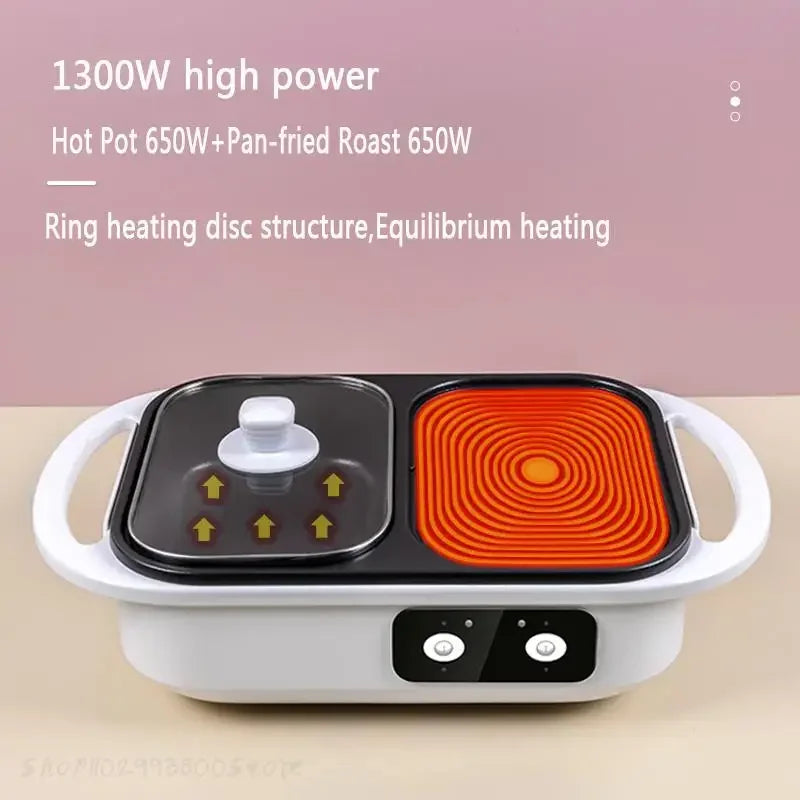 2 in 1 Electric Multi Cooker Shabu Pot and Griddle