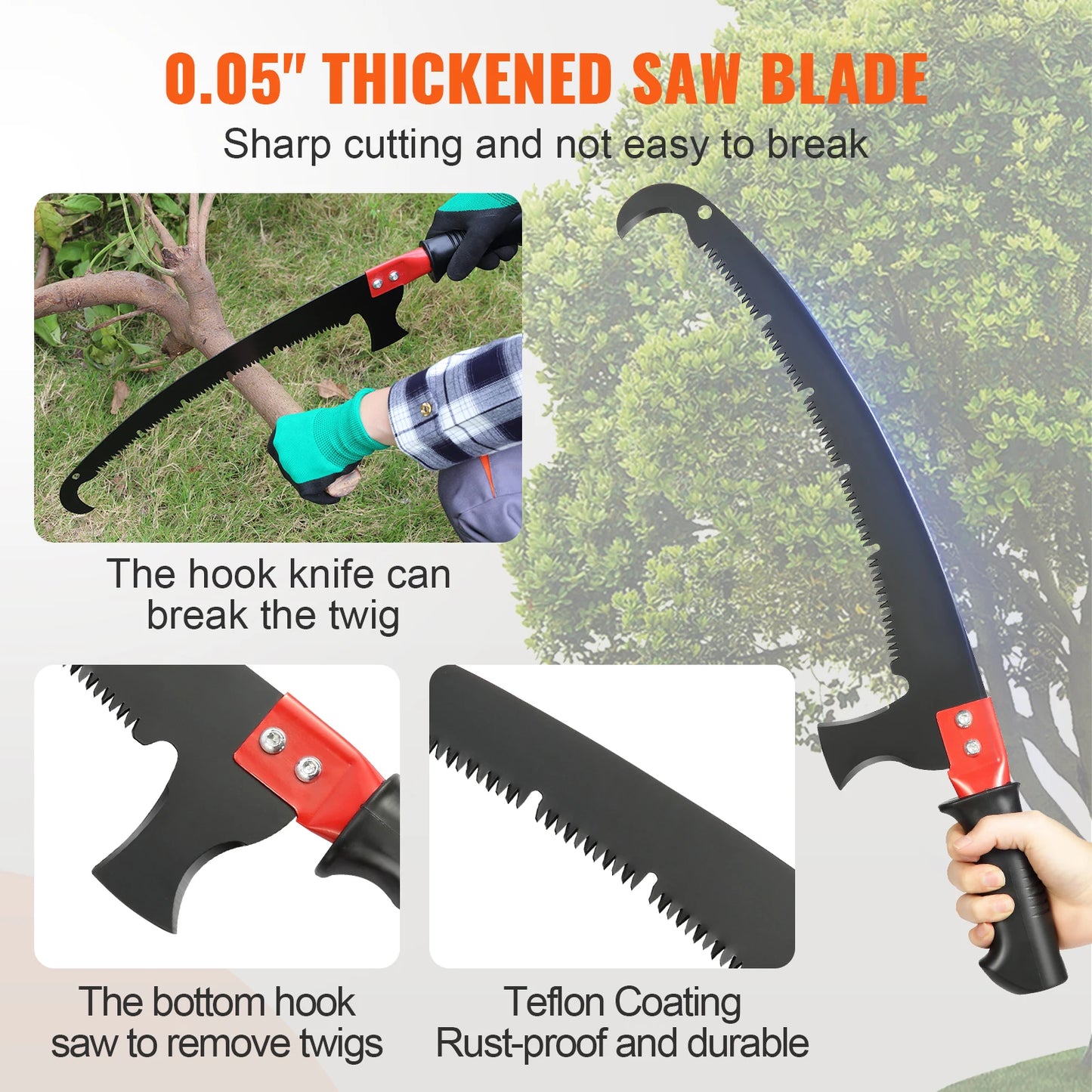 SucceBuy Manual Pole Saw Extendable Tree Pruner