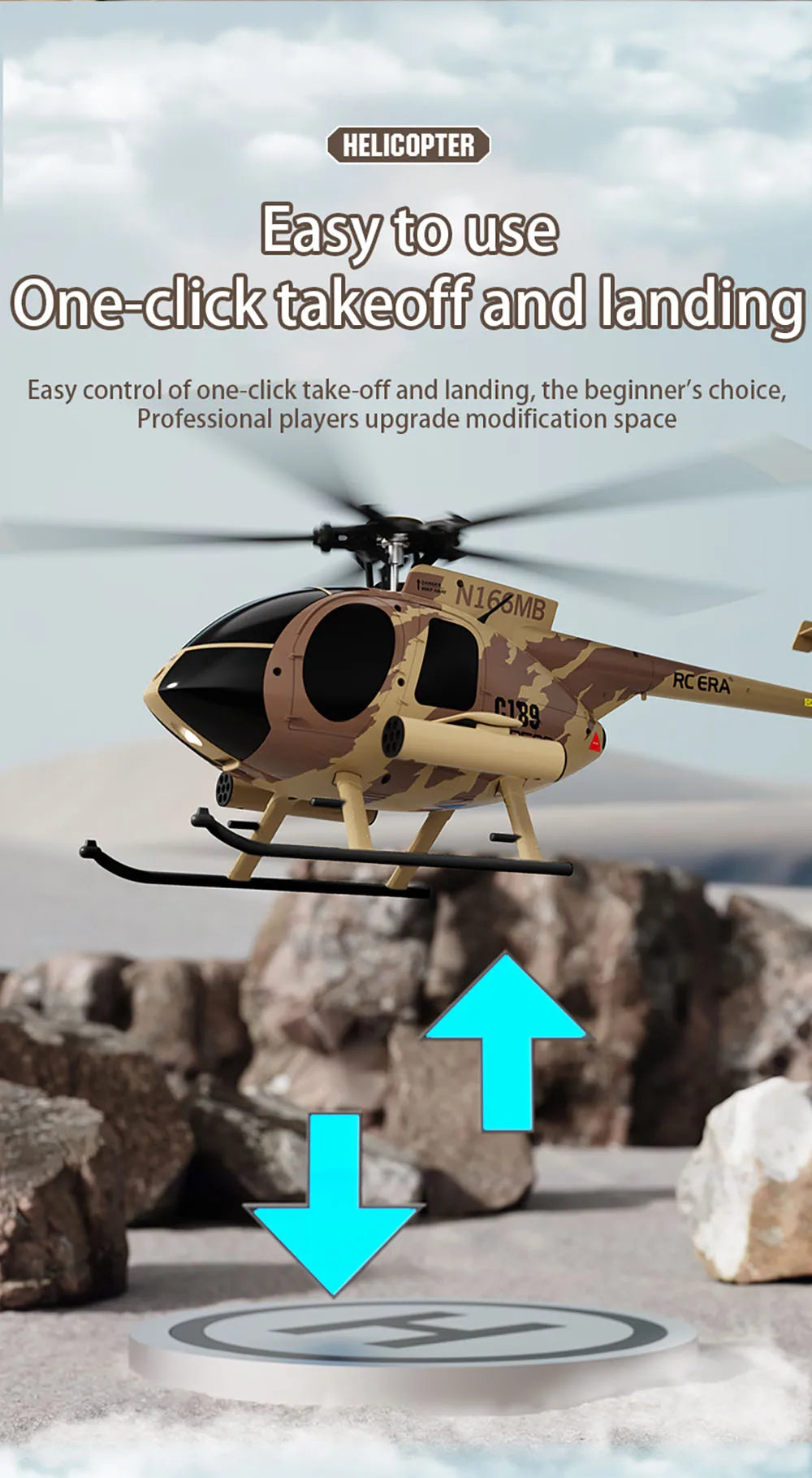 RC Fixed Height Single Blade Flybarless Helicopter