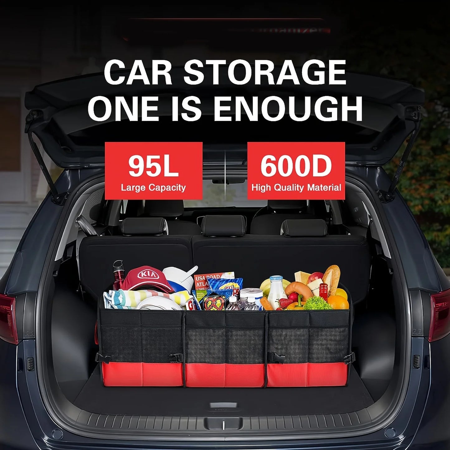 Large Trunk Organizer For Car, Collapsible