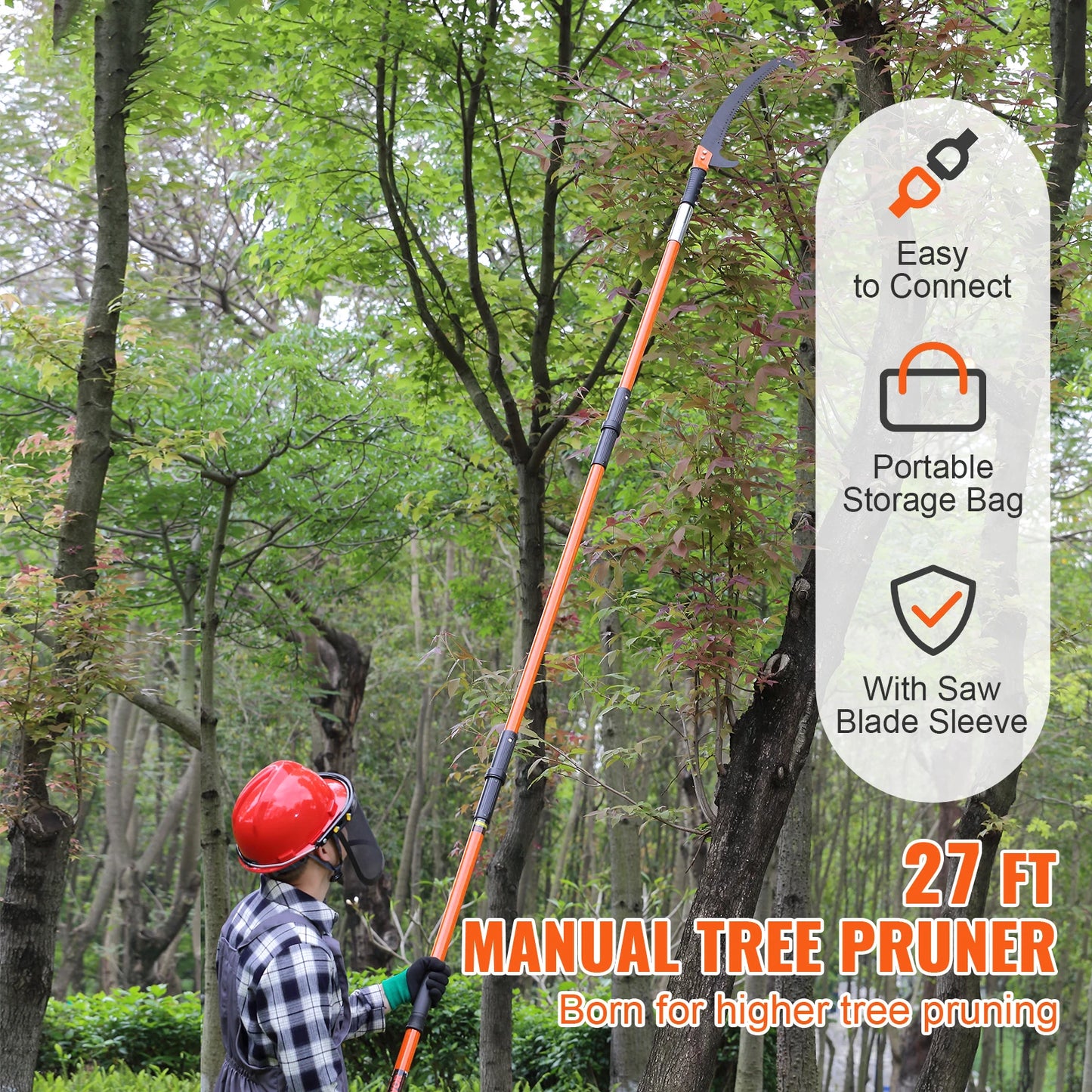 SucceBuy Manual Pole Saw Extendable Tree Pruner