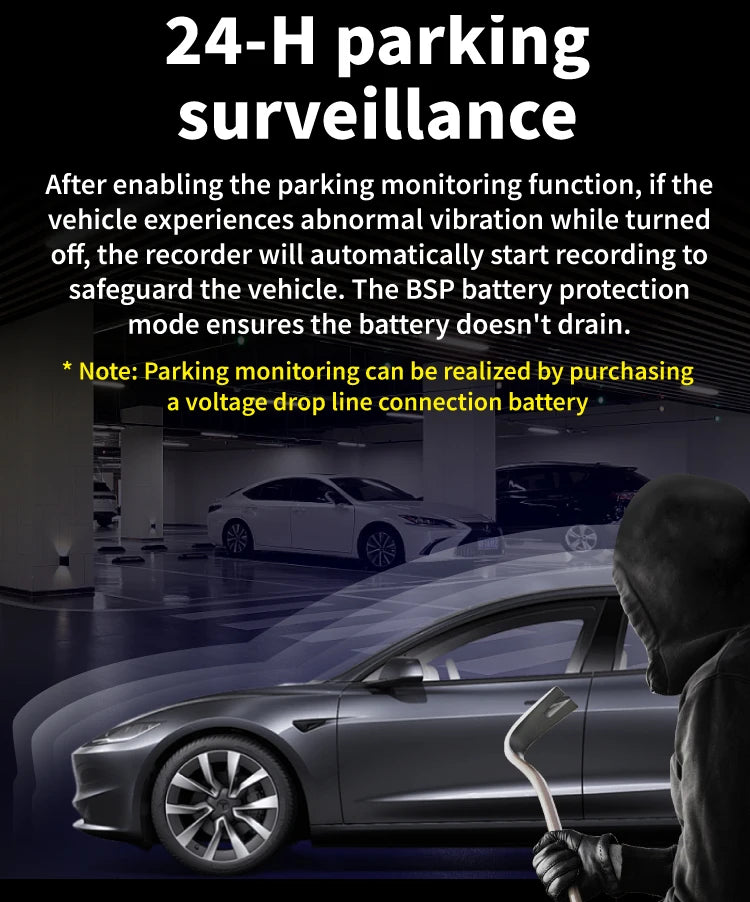 3 Channels Dash Camera For Cars HD 1080P Video