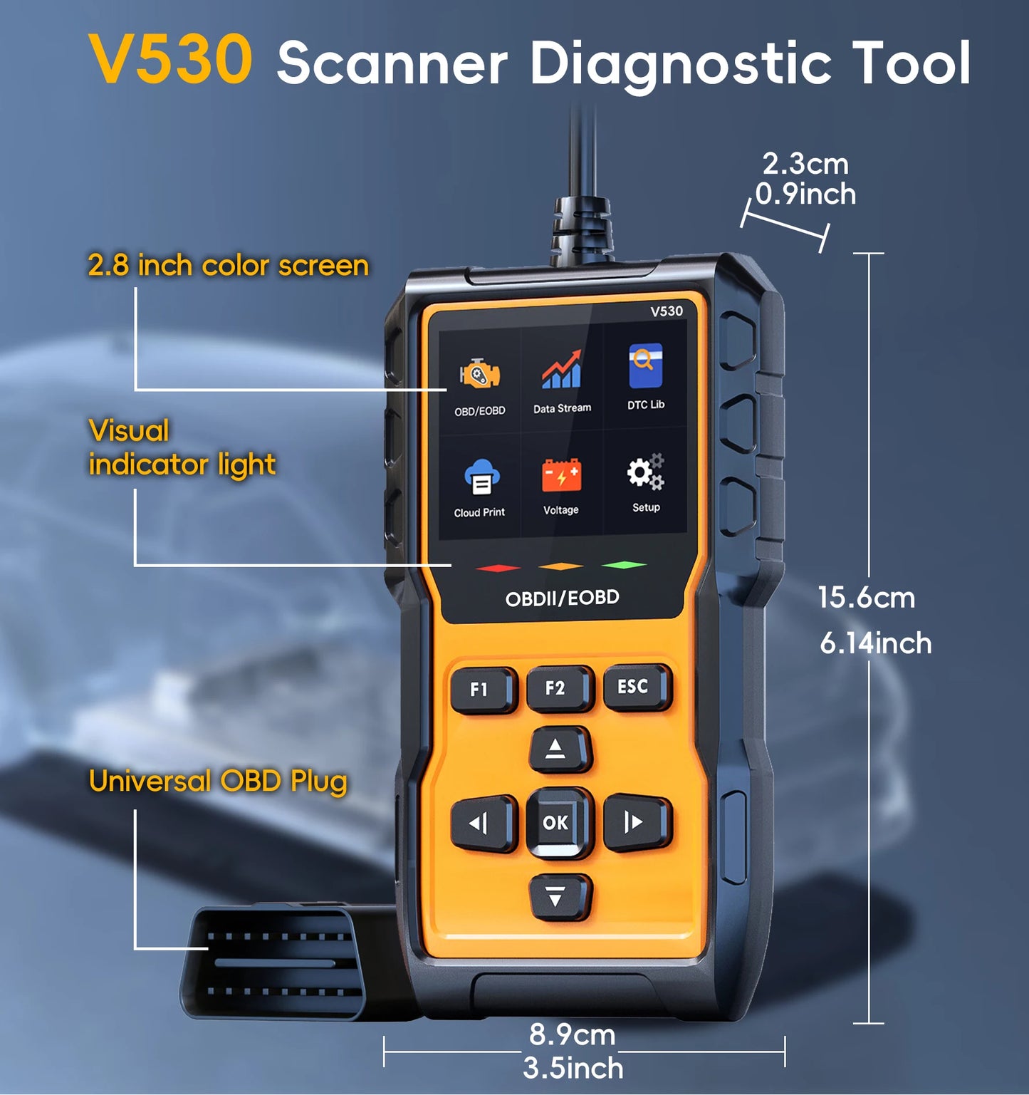 Professional OBD2 Scanner Diagnostic Tool, Check Engine