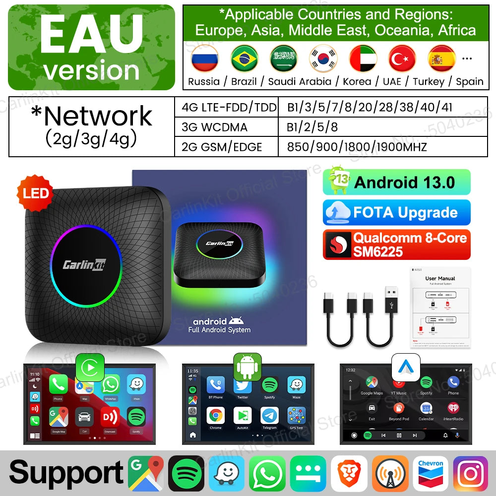 2025 CarlinKit 3 In 1 Android 13 Mini CarPlay Ai Box