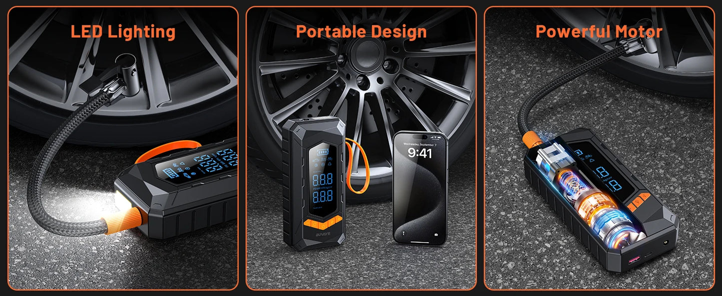 BUVAYE Wired/Wireless Air Pump Car Inflator