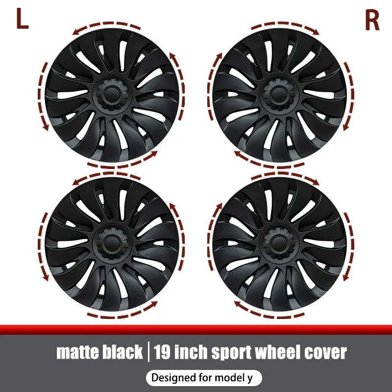 YIKUN 4PCS Wheel Cover for Tesla Model Y 19 Inch