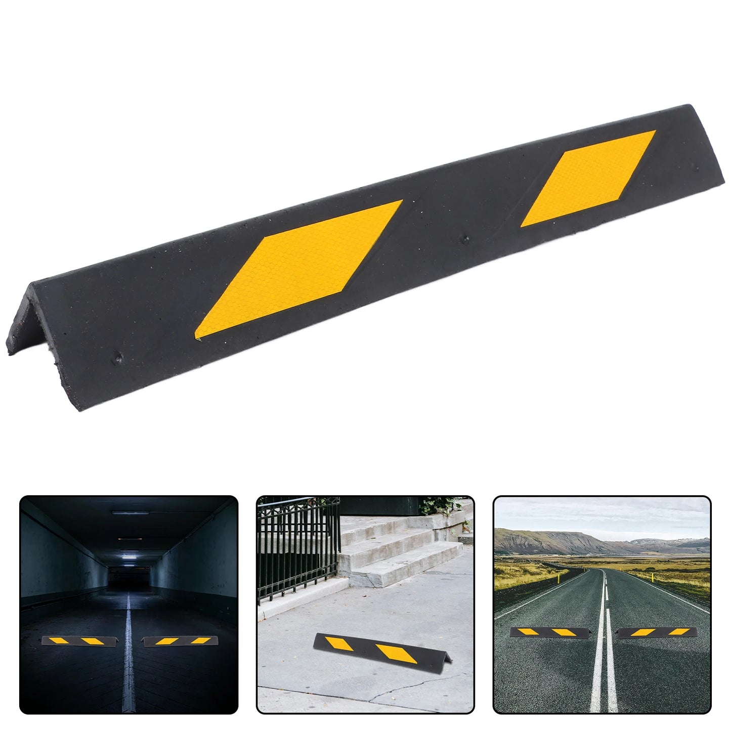 Reflective Garage Protection Strips Self Adhesive Wall Guards Parking Safety Aids Rubber Stopper Car Corner Protector