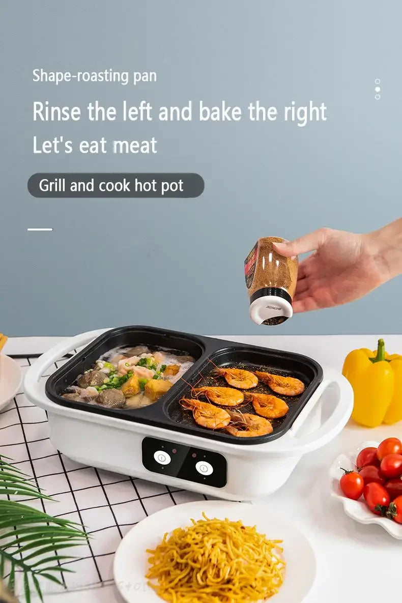 2 in 1 Electric Multi Cooker Shabu Pot and Griddle