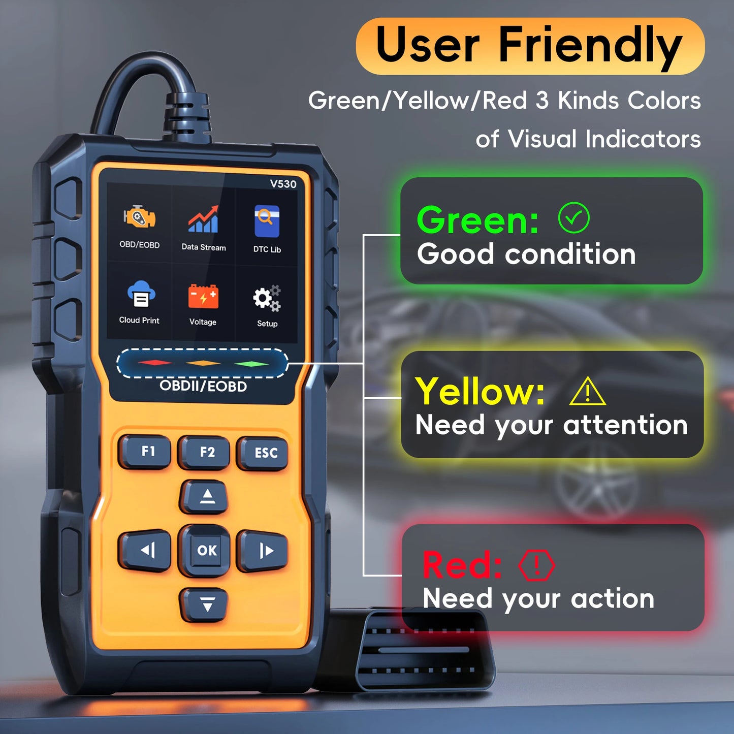 Professional OBD2 Scanner Diagnostic Tool, Check Engine