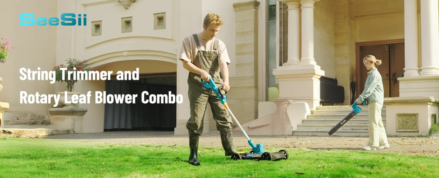 Seesii Electric String Trimmer Leaf Blower Combo