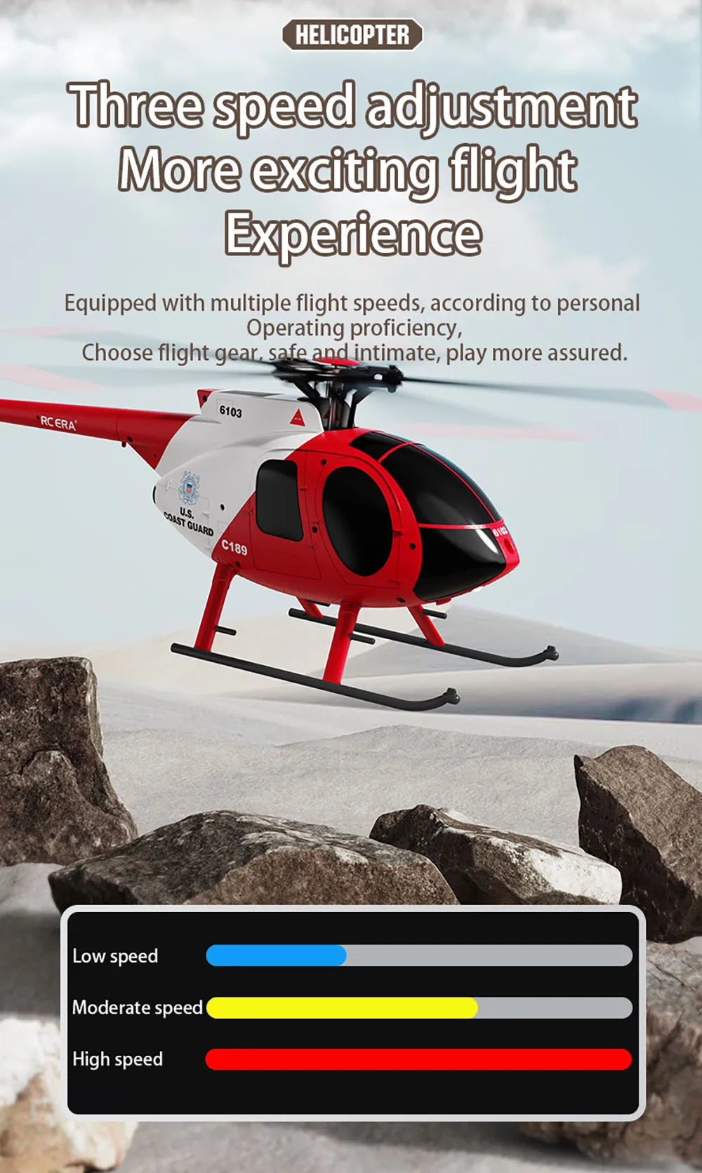 RC Fixed Height Single Blade Flybarless Helicopter