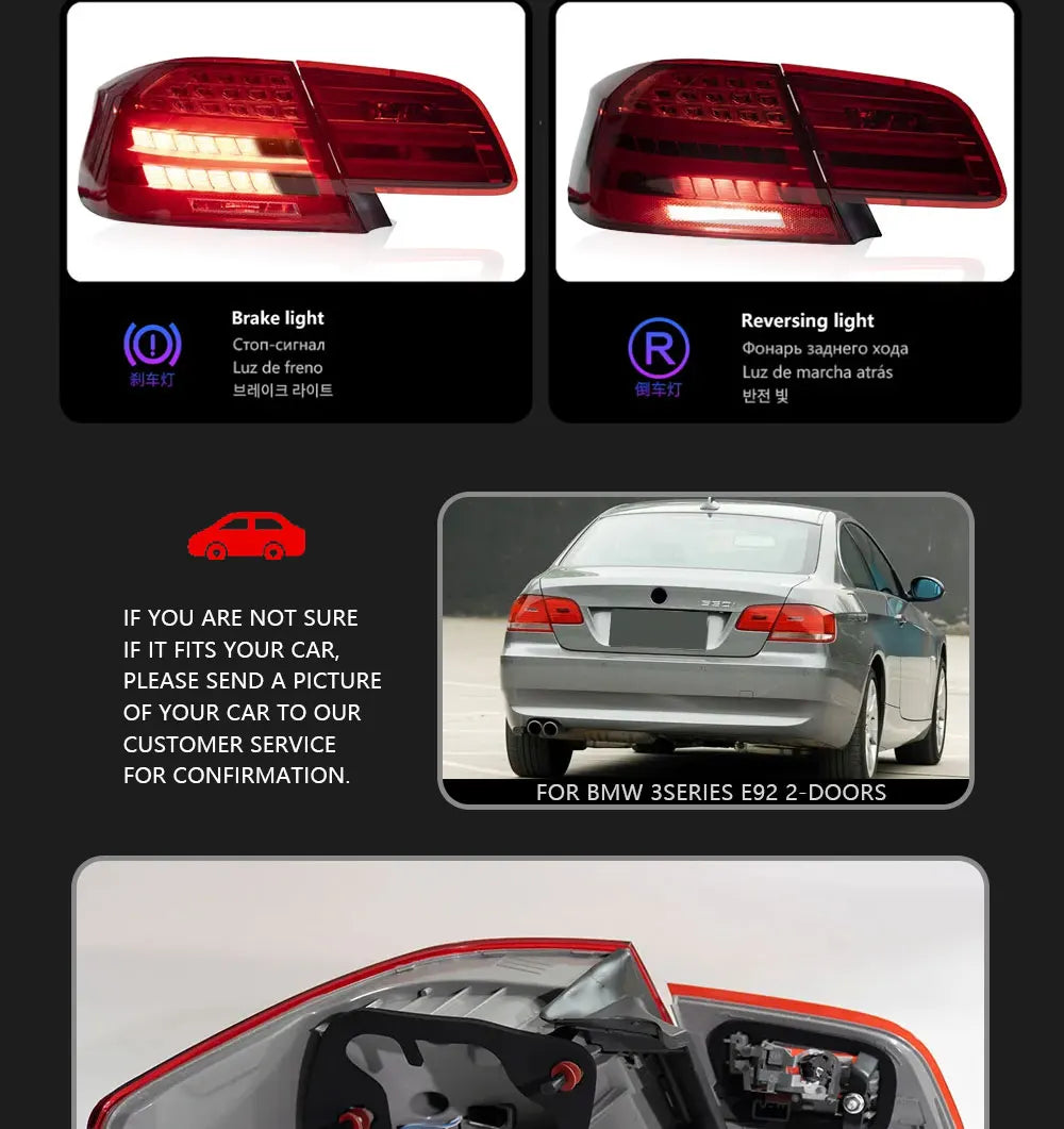 2006-2013 BMW M3 E92 Tail Light 330i 335i Lights LED