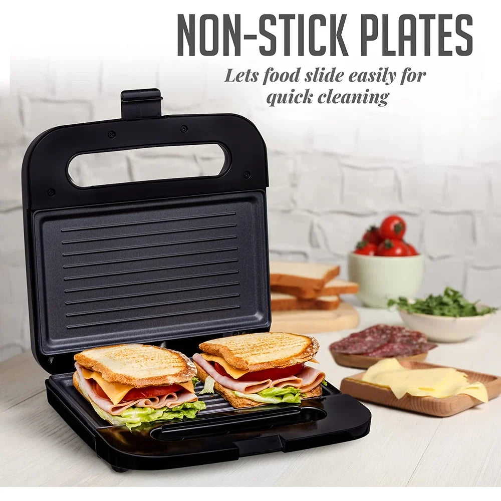 Electric Panini Press Grill Nonstick Plates