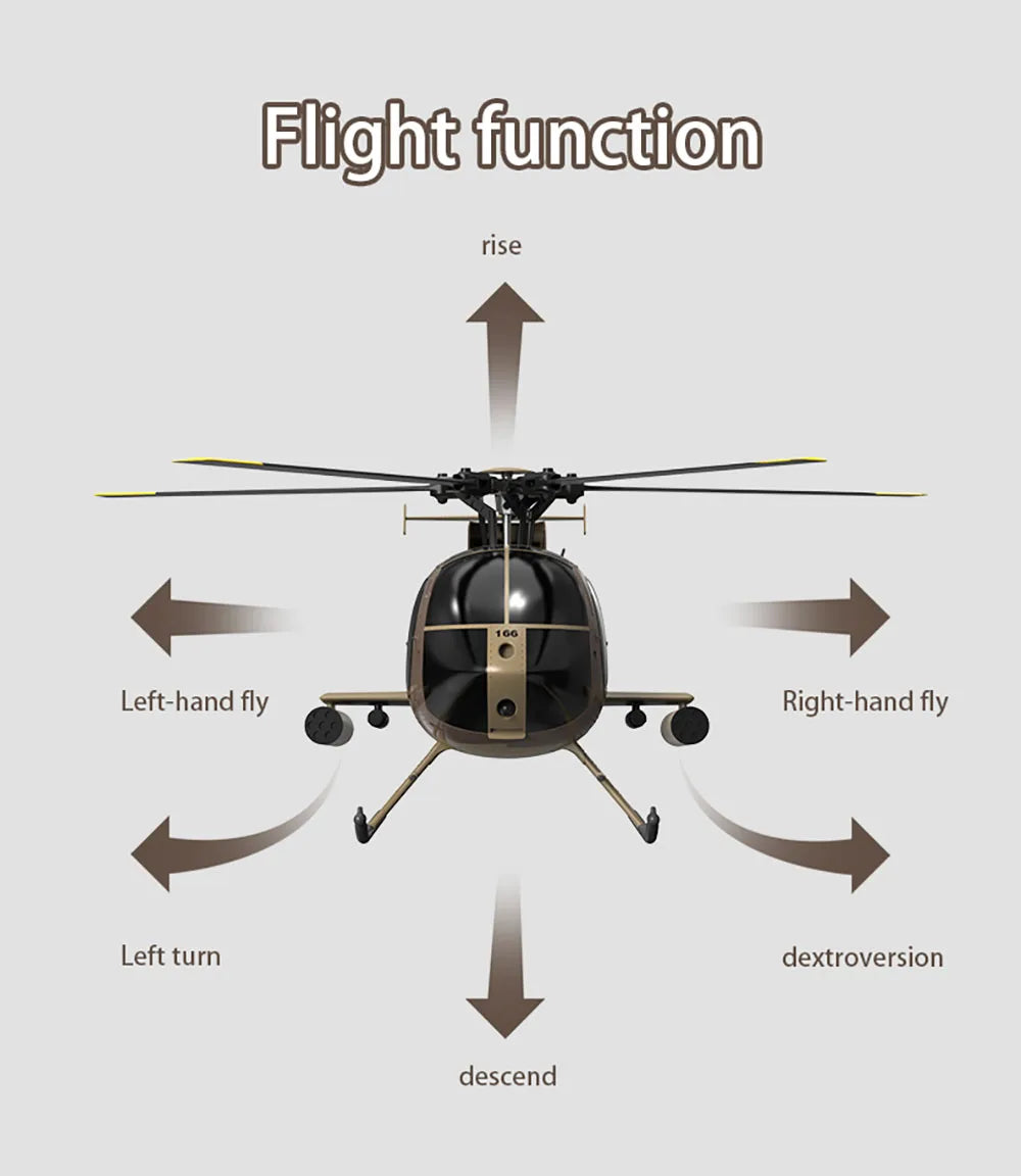 RC Fixed Height Single Blade Flybarless Helicopter