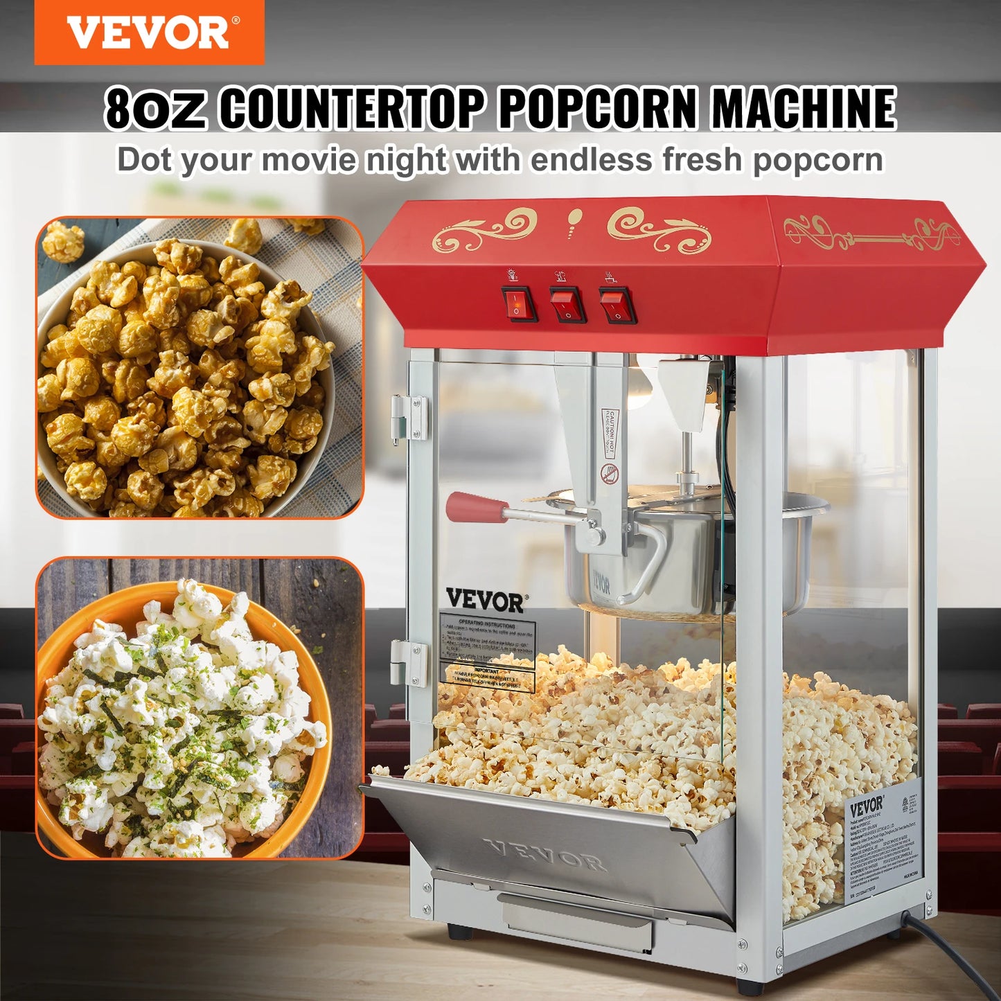 Electric Popcorn Maker Commercial Popper Machine Automatic
