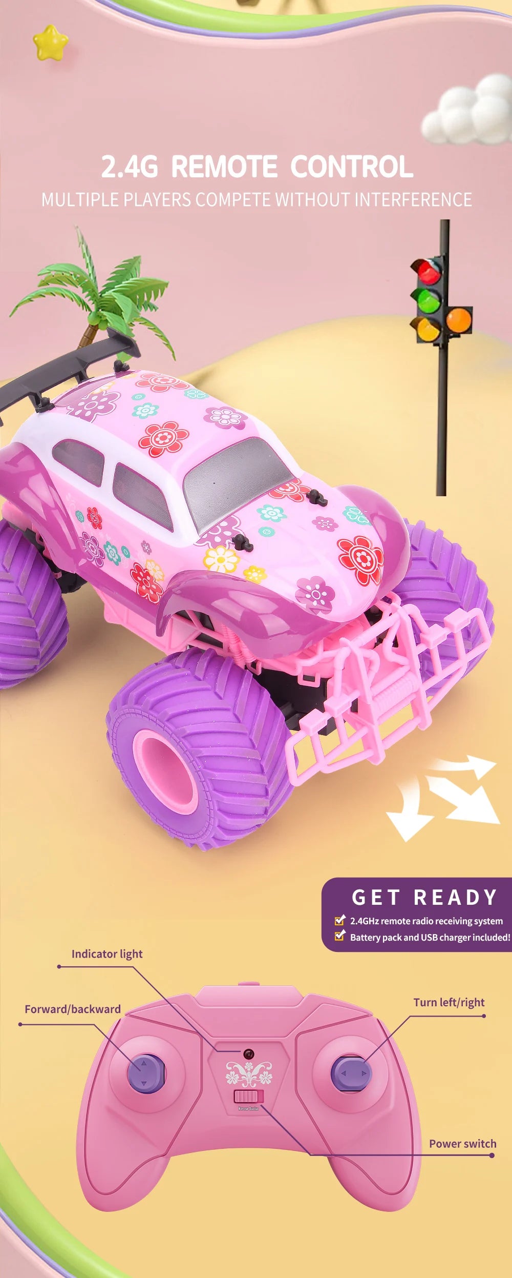 4WD 2.4G Remote Control RC Off-road Climbing Vehicle