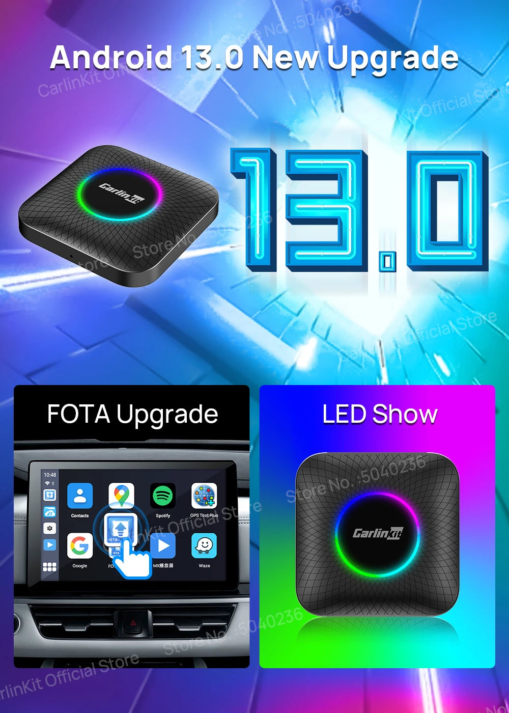 2025 CarlinKit 3 In 1 Android 13 Mini CarPlay Ai Box