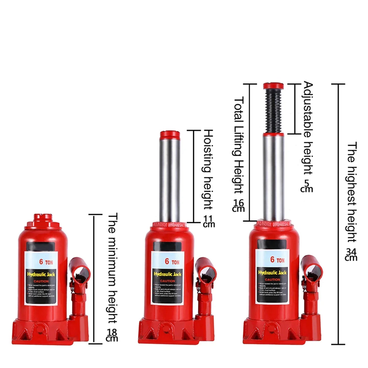 6T Heavy Duty Hydraulic Bottle Jack Lifting