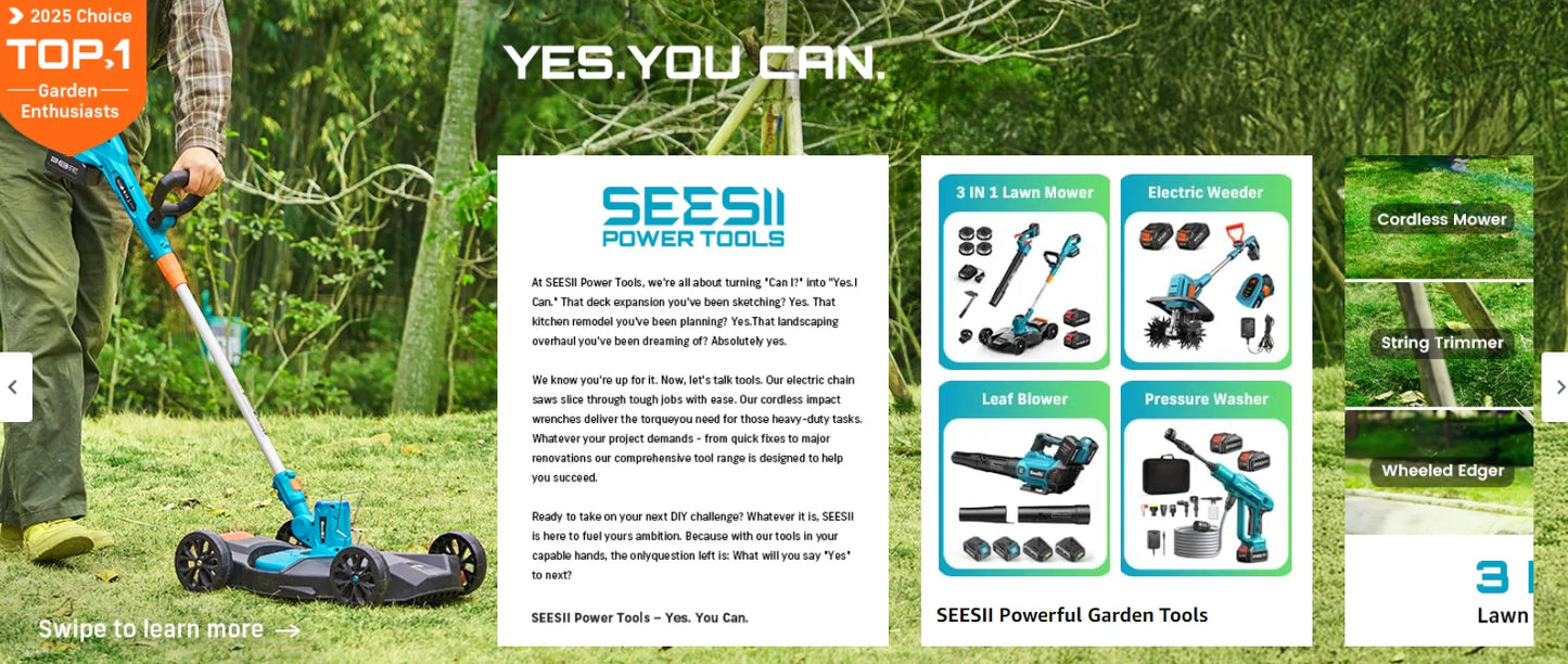 Seesii Electric String Trimmer Leaf Blower Combo