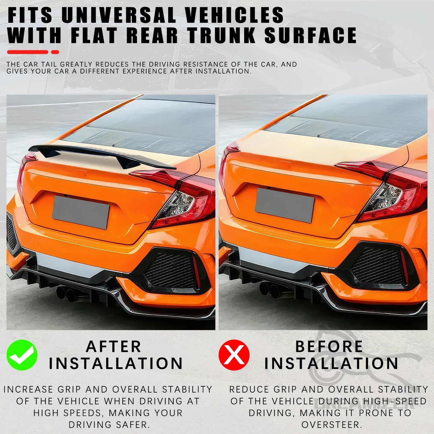 47" Universal Car Racing Rear Trunk Spoiler Sedan