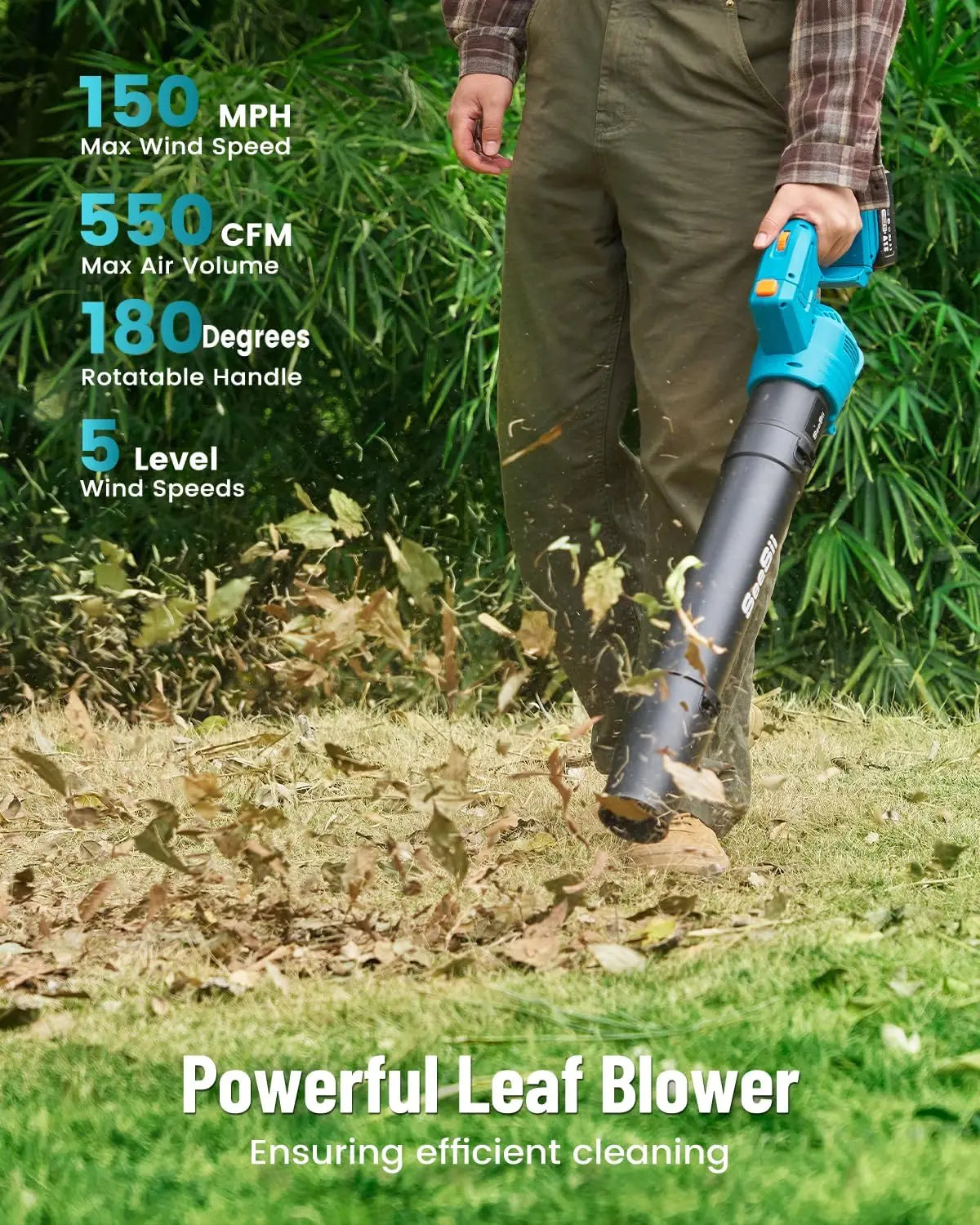Seesii Electric String Trimmer Leaf Blower Combo